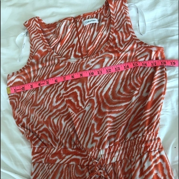 Calvin Klein Women’s Orange Printed Swirl Jumpsuit - Picture 12 of 16
